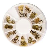 60PCS Golden Soft Metal Nail Art Decorations Kits