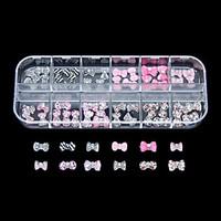 60PCS 12 Design Random Acrylic Resin Bowtie Set3 Nail Art Decoration