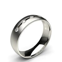 6.00mm Studded Comfort Fit Mens Wedding Band