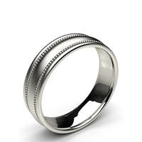 600mm plain comfort fit mens grooved wedding band