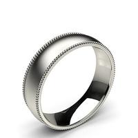 6.00mm Plain Comfort Fit Mens Grooved Wedding Band