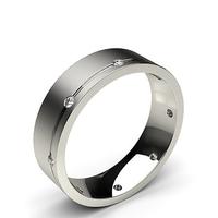 6.00mm Studded Comfort Fit Mens Wedding Band