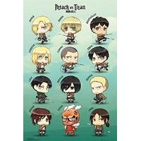 61cm x 915cm attack on titan chibi characters poster