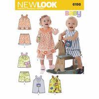 6198 - New Look Babies\' Top, Shorts And Romper A (NB-L) 382027