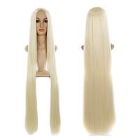 613# Blonde 100cm Long Length Fashion Straight Natural Party Wigs for Custume Centre Parting Wigs High Quality Cheap