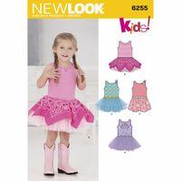 6255 - New Look Toddlers\' Dress With Knit Bodice A (1/2-4) 382057