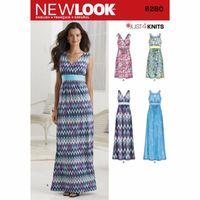 6280 - New Look Ladies\' Knit Dress In Two Lengths With Bodice Variations A (8-20) 382071