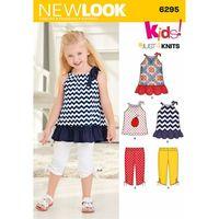 6295 - New Look Toddlers\' Knit Capri Leggings And Dress, Tunic And Top A (1/2-4) 382085