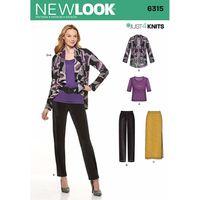 6315 - New Look Ladies\' Knit Trousers, Skirt, Top And Jacket A (10-22) 382099