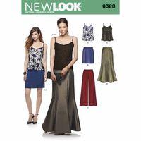 6328 - New Look Ladies\' Trousers, Skirt In Two Lengths And Camisole A (8-20) 382109