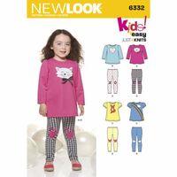 6332 - New Look Toddlers\' Knit Leggings And Appliquéd Tunics A (1/2-4) 382111