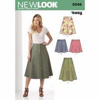 6346 - New Look Ladies\' Easy Skirts In Three Lengths A (8-20) 382122