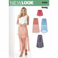 6350 - New Look Ladies\' Skirt And Wide Leg Cropped Trousers Or Shorts A (6-18) 382125