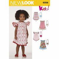 6358 - New Look Child\'s Dresses And Purse A (3-8) 382131