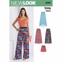 6381 - New Look Ladies\' Knit Skirts And Trousers Or Shorts A (8-20) 382145