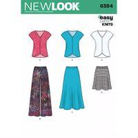 6384 new look ladies knit top skirt and trousers a xs xl 382147