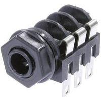 6.35 mm audio jack Socket, horizontal mount Number of pins: 3 Stereo Black Neutrik NMJ6HF-S 1 pc(s)