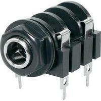 6.35 mm audio jack Socket, horizontal mount Number of pins: 2 Mono Black BKL Electronic 1109016 1 pc(s)