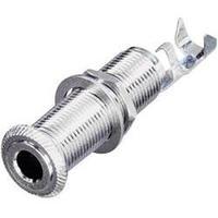 6.35 mm audio jack Socket, horizontal mount Number of pins: 2 Mono Silver Rean AV NYS2202 1 pc(s)