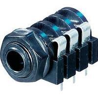 6.35 mm audio jack Socket, horizontal mount Number of pins: 3 Stereo Black Rean AV NYS216-CON 1 pc(s)