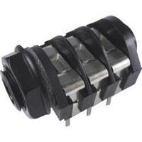 6.35 mm audio jack Socket, horizontal mount Number of pins: 3 Stereo Black Cliff CL1232A 1 pc(s)