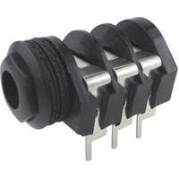 6.35 mm audio jack Socket, horizontal mount Number of pins: 3 Stereo Black Cliff CL1332A 1 pc(s)