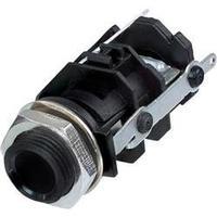 6.35 mm audio jack Socket, vertical vertical Number of pins: 3 Stereo Black Rean AV RJ3VI-S-CON 1 pc(s)