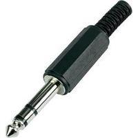 6.35 mm audio jack Plug, straight Number of pins: 3 Stereo Black Conrad Components 1 pc(s)