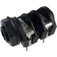 6.35 mm audio jack Socket, horizontal mount Number of pins: 2 Mono Black Cliff CL1174A 1 pc(s)