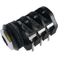 6.35 mm audio jack Socket, horizontal mount Number of pins: 3 Stereo Black Cliff CL1334A 1 pc(s)