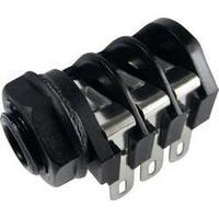 6.35 mm audio jack Socket, horizontal mount Number of pins: 3 Stereo Black Cliff CL1200 1 pc(s)