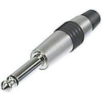 6.35 mm audio jack Plug, straight Number of pins: 2 Mono Silver, Black Rean AV NYS 224C-0 1 pc(s)