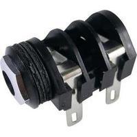 6.35 mm audio jack Socket, horizontal mount Number of pins: 2 Mono Black Cliff CL1282A 1 pc(s)