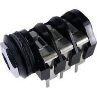 6.35 mm audio jack Socket, horizontal mount Number of pins: 3 Stereo Black Cliff CL1330A 1 pc(s)