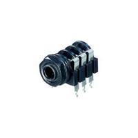 6.35 mm audio jack Socket, horizontal mount Number of pins: 3 Stereo Black Rean AV NYS 219 1 pc(s)