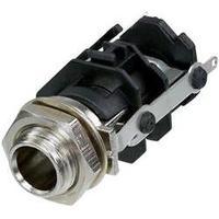 6.35 mm audio jack Socket, vertical vertical Number of pins: 3 Stereo Black Rean AV RJ3VM-S-CON 1 pc(s)