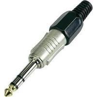 6.35 mm audio jack Plug, straight Number of pins: 3 Stereo Silver Conrad Components 1 pc(s)