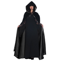 63\'\' Deluxe Velvet & Satin Cape Black