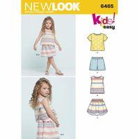 6465A - New Look Child\'s Easy Top, Skirt And Shorts A (3-8) 382284