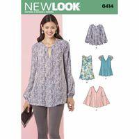 6414 - New Look Ladies\' Tunic And Top With Neckline Variations A (8-20) 382177