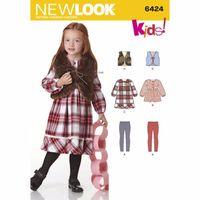 6424 - New Look Child\'s Dress, Top, Vest And Knit Leggings A (3-8) 382187