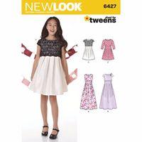 6427 - New Look Girls\' Dress In Two Lengths A (8-16) 382189