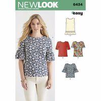 6434A - New Look Ladies\' Tops With Fabric Variations A (10-22) 382256