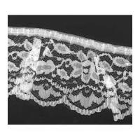 65mm Frilled Gathered Nylon Lace Trimming White