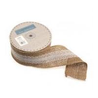 65mm Lace Trimmed Hessian Ribbon Natural