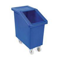 65L MOBILE STORAGE AND DISPENSE BIN - BLUE WITH CLEAR FLIP TOP LID
