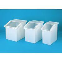 65LFLOOR STANDINGE STORAGE AND DISPENSE BIN - GREEN WITH CLEAR FLIP TOP LID