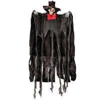65cm Hanging Halloween Skeleton With Hat & Bowtie
