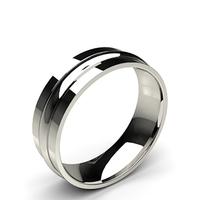 6.50mm Plain Comfort Fit Mens Grooved Wedding Band