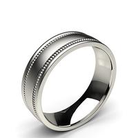 6.50mm Plain Comfort Fit Mens Grooved Wedding Band